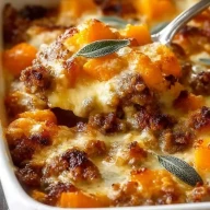 Cheesy Butternut Squash Casserole