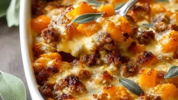 Cheesy Butternut Squash Casserole