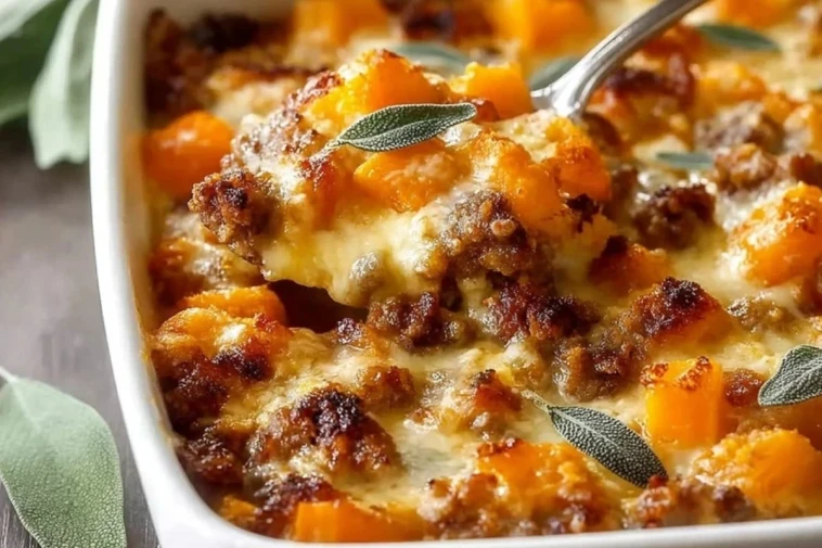 Cheesy Butternut Squash Casserole
