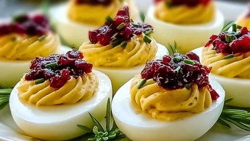 Cranberry Deviled Eggs