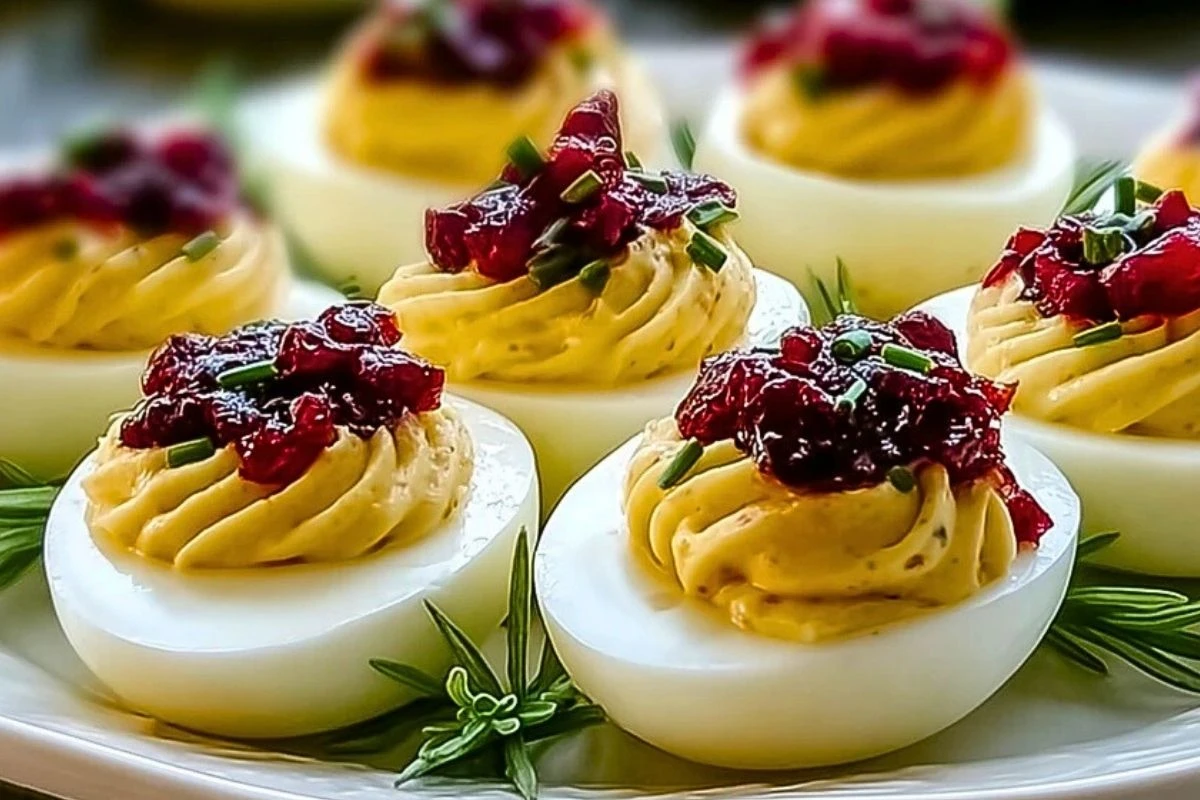 Cranberry Deviled Eggs