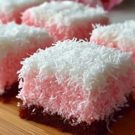 Pink Coconut Snowball Cake Bars