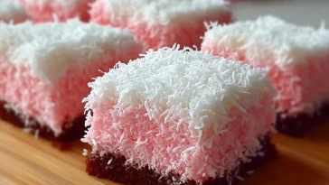 Pink Coconut Snowball Cake Bars