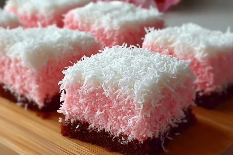 Pink Coconut Snowball Cake Bars