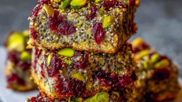 Pistachio Cranberry Chia Bars