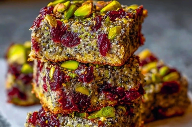 Pistachio Cranberry Chia Bars