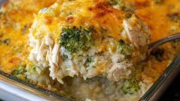Cheesy Broccoli Chicken and Rice Casserole