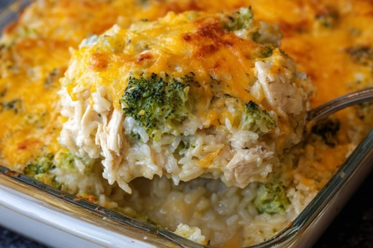 Cheesy Broccoli Chicken and Rice Casserole