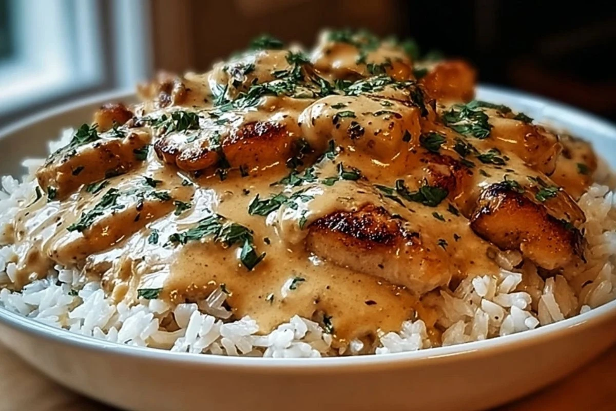 Creamy Smothered Chicken and Rice