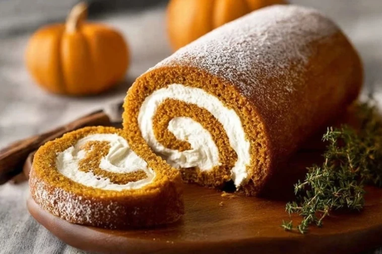 Classic Pumpkin Roll with Creamy Filling