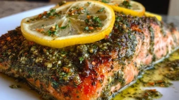 Juicy Baked Pesto Salmon