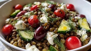 Mediterranean Lentil Salad with Lemon Dill Dressing
