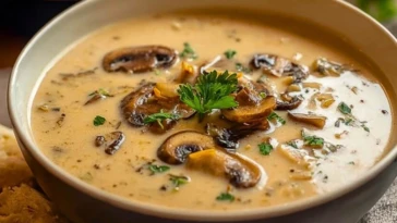 Slow Cooker Creamy Mushroom Soup