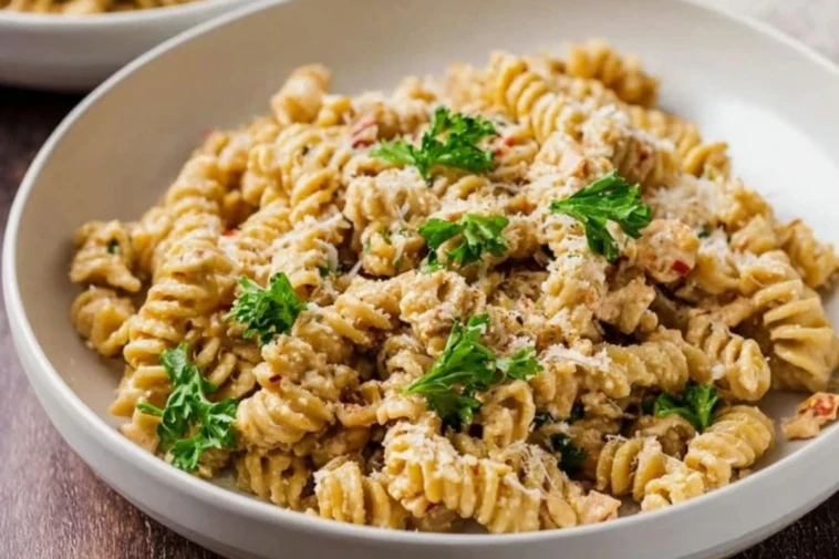 Spicy Garlic Parmesan Lentil Pasta