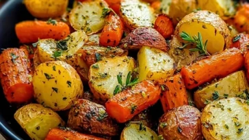 Garlic Herb Roasted Potatoes Carrots and Zucchini