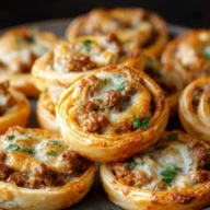 Cheesy Puff Pastry Sausage Pinwheels