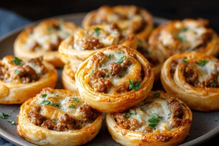 Cheesy Puff Pastry Sausage Pinwheels