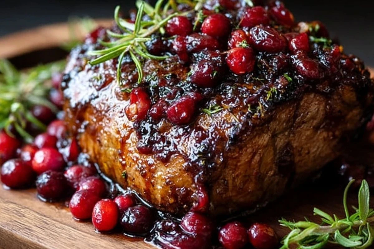 Cranberry Balsamic Ribeye Roast
