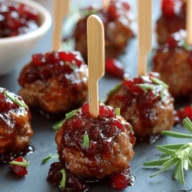 Easy Mini Meatball Skewers