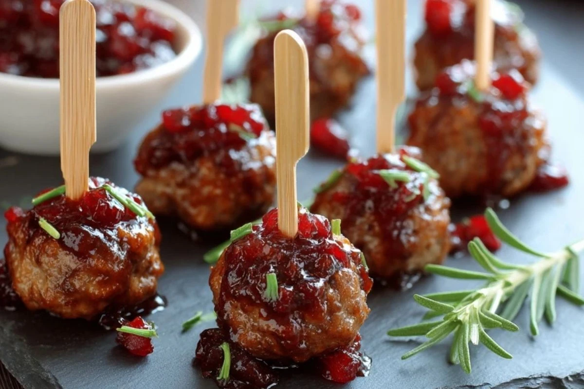 Easy Mini Meatball Skewers