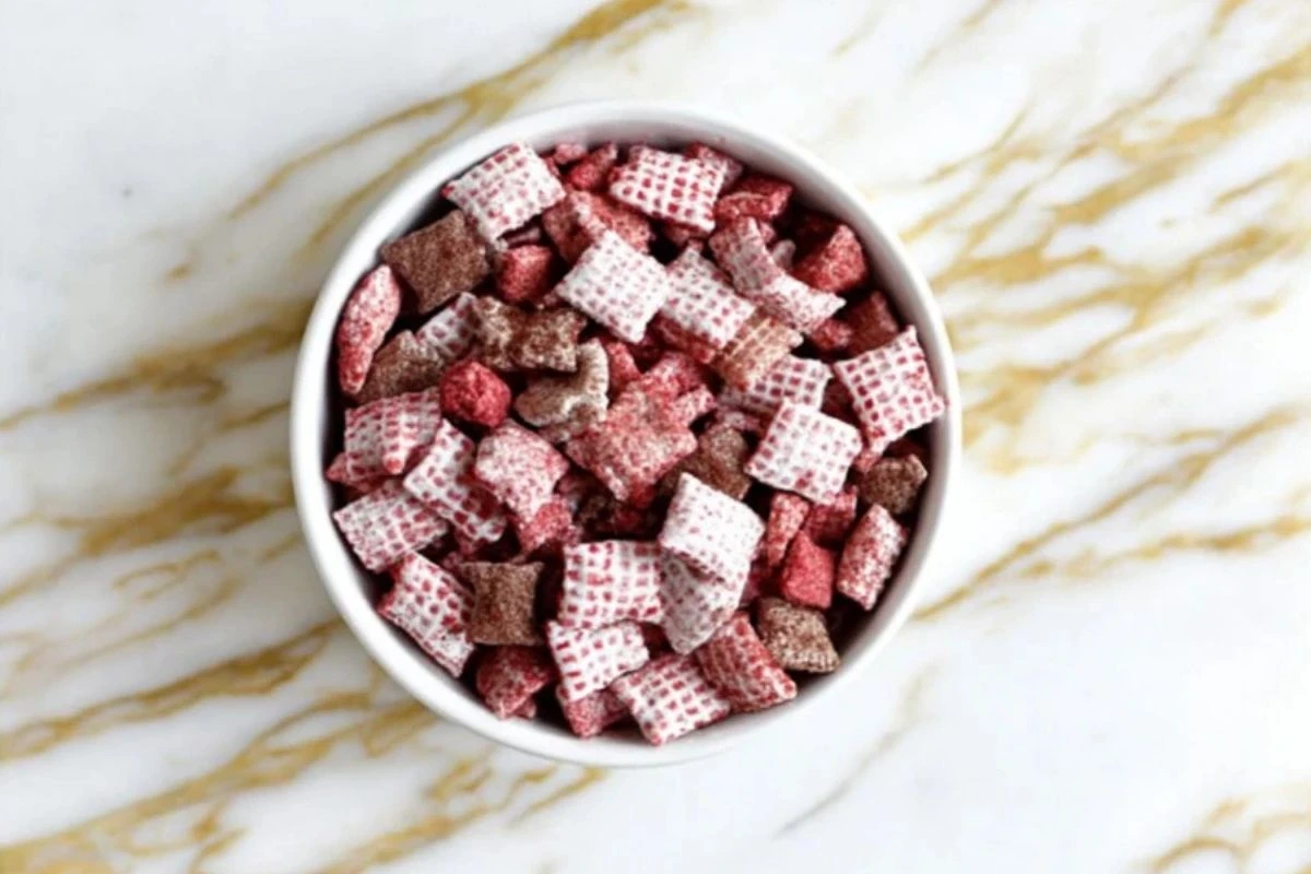 Easy Red Velvet Puppy Chow