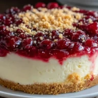 No-Bake Cranberry White Chocolate Cheesecake
