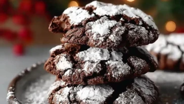 Perfect Double Chocolate Crinkle Cookies