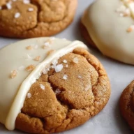 White Chocolate Dipped Chewy Maple Cookies