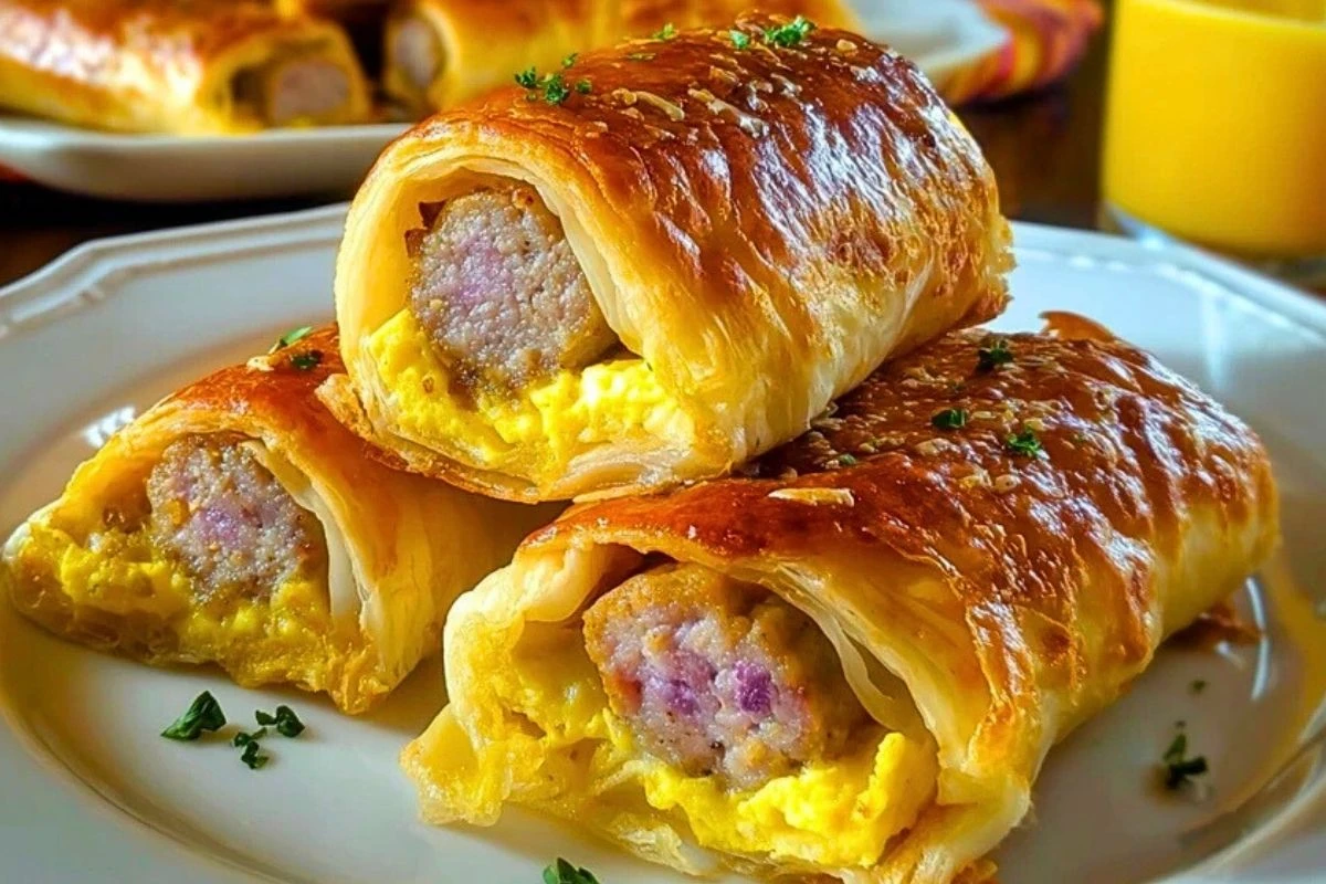 Sausage Egg and Cheese Breakfast Roll-Ups
