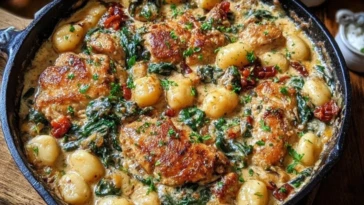 Savory Garlic Chicken and Gnocchi Skillet