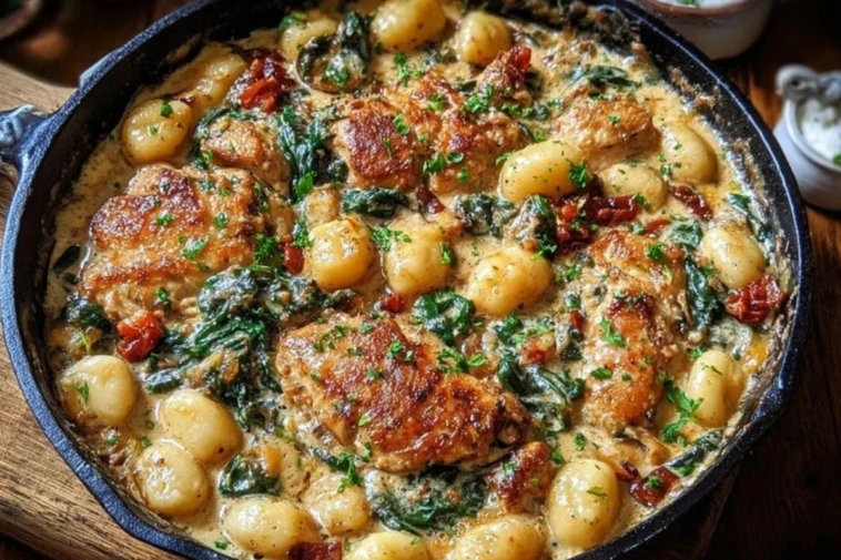 Savory Garlic Chicken and Gnocchi Skillet