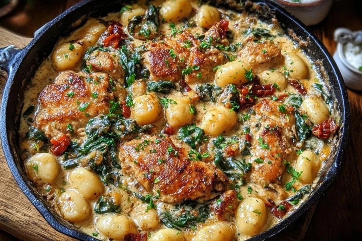 Savory Garlic Chicken and Gnocchi Skillet