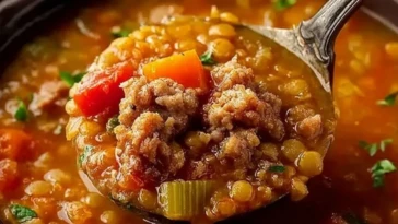 Slow Cooker Sausage Lentil Soup