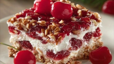 Cherry Pretzel Squares
