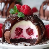 Chocolate Raspberry Cheesecake Domes