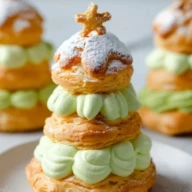 Christmas Tree Cream Puffs