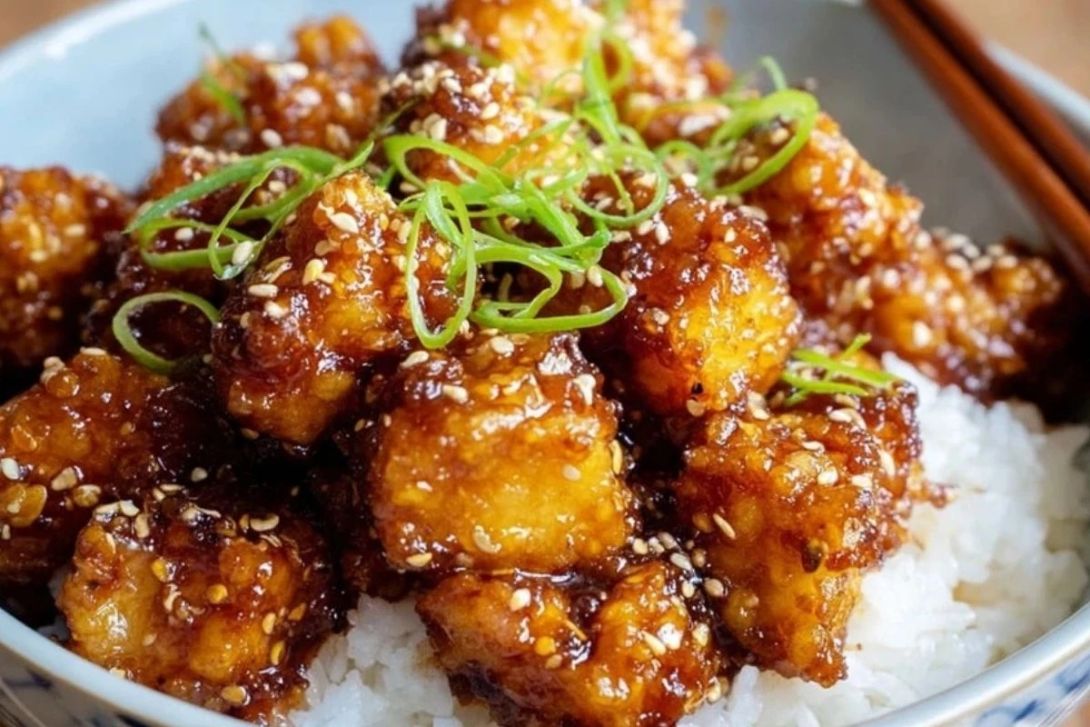 Crispy Honey Garlic Tofu