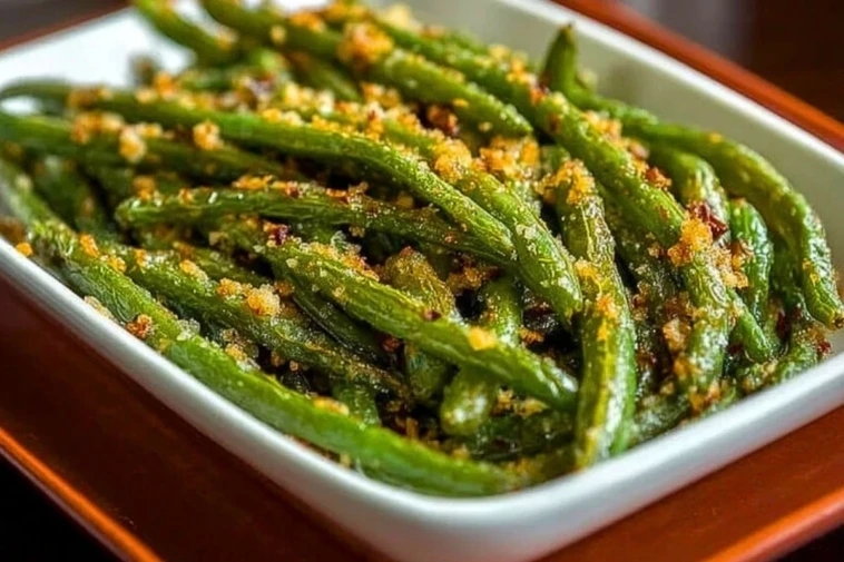 Crispy Parmesan Roasted Green Beans