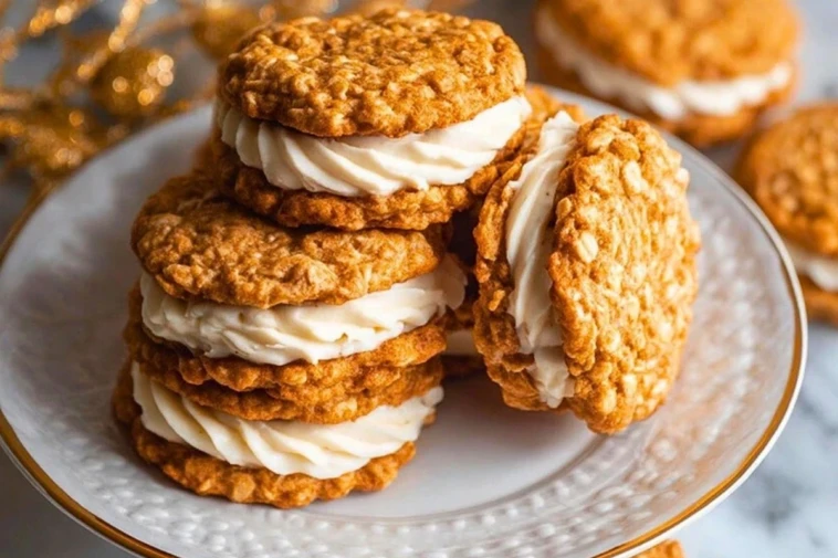 Easy Spiced Eggnog Oatmeal Cream Pies