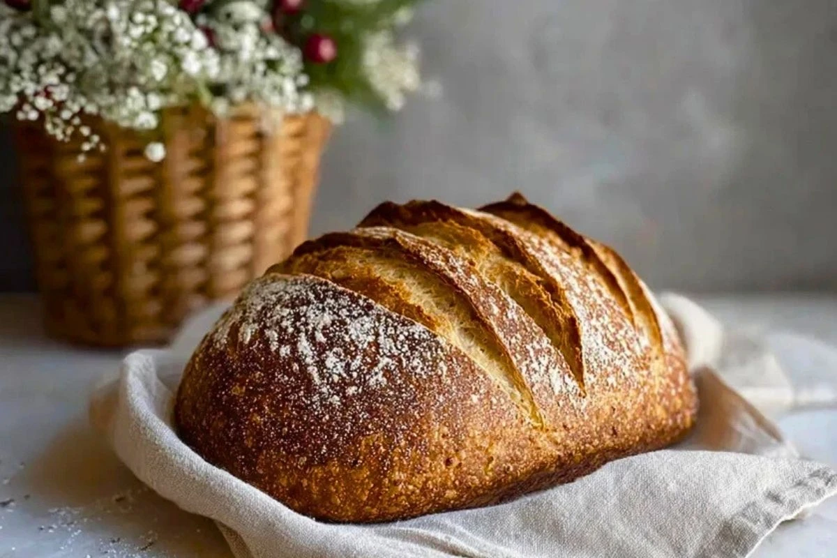Festive Eggnog Sourdough Bread