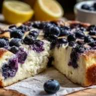 High-Protein Lemon Blueberry Breakfast Bake with Cottage Cheese