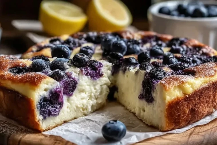 High-Protein Lemon Blueberry Breakfast Bake with Cottage Cheese