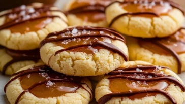 Twix Thumbprint Cookies
