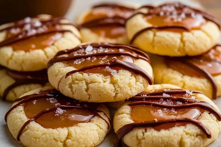Twix Thumbprint Cookies