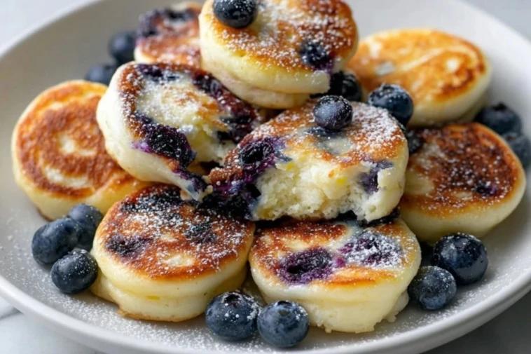 Blueberry Lemon Cottage Cheese Pancake Bites