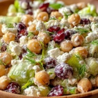 Chickpea Cranberry Salad (Creamy Feta Dressing)
