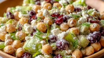 Chickpea Cranberry Salad (Creamy Feta Dressing)