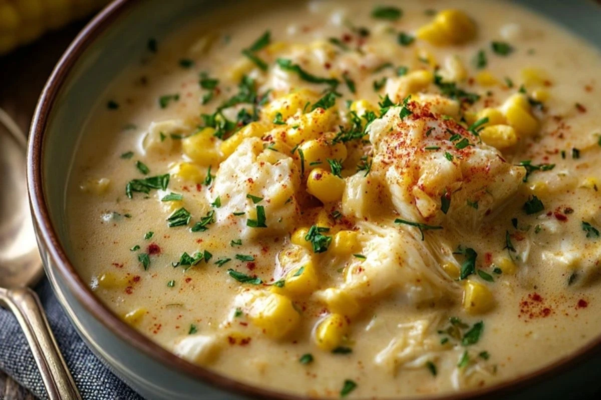 Creamy Cajun Crab & Corn Chowder