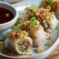Crispy Ground Turkey Rice Paper Dumplings