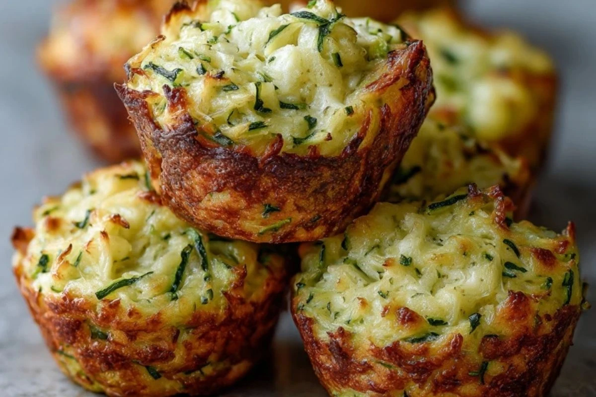 Crispy Parmesan Zucchini Potato Muffins